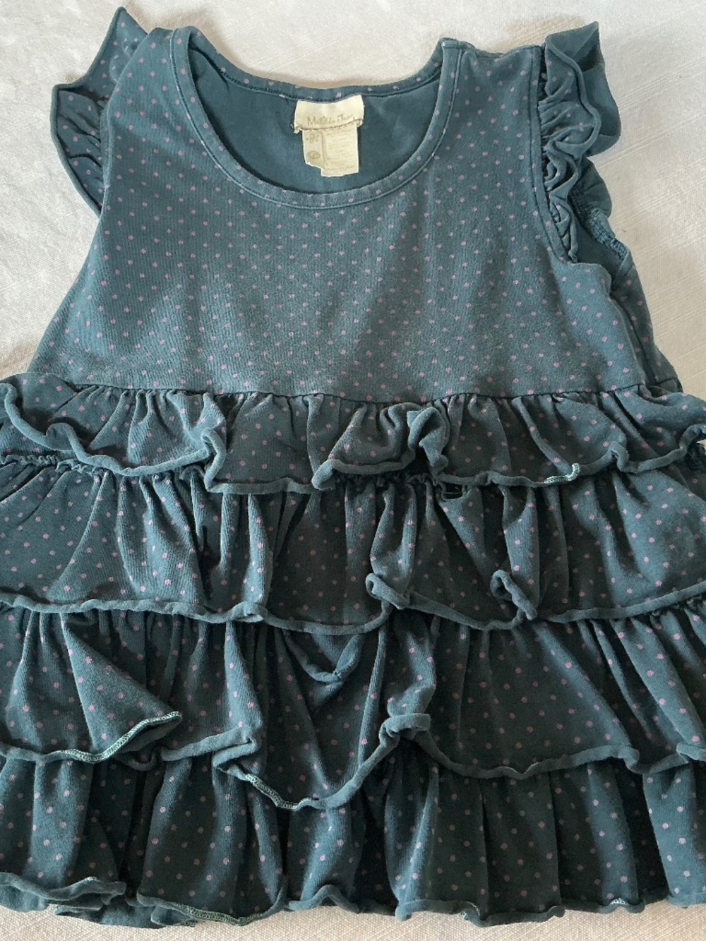 Matilda Jane Girls' teal polka dot Ruffle Top 6